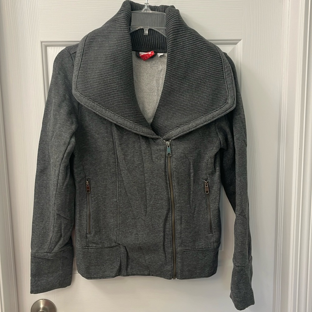 Puma Gray Asymmetric Zip Up Fleece